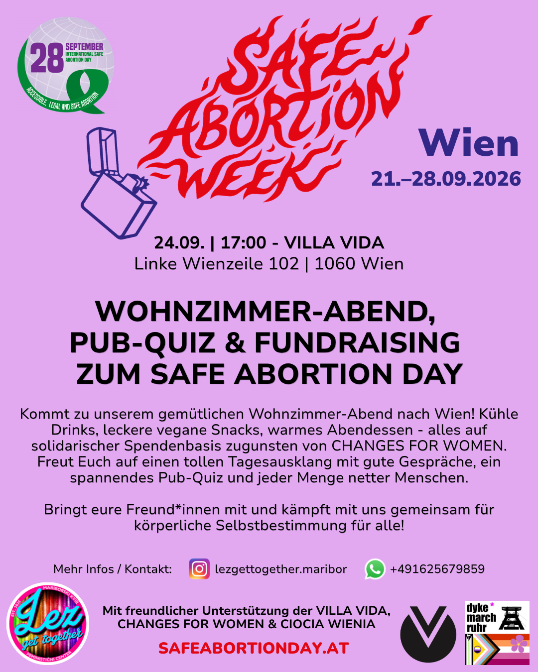 Safe Abortion Week 2026 | Wohnzimmer-Abend, Pub Quiz & Fundraiser