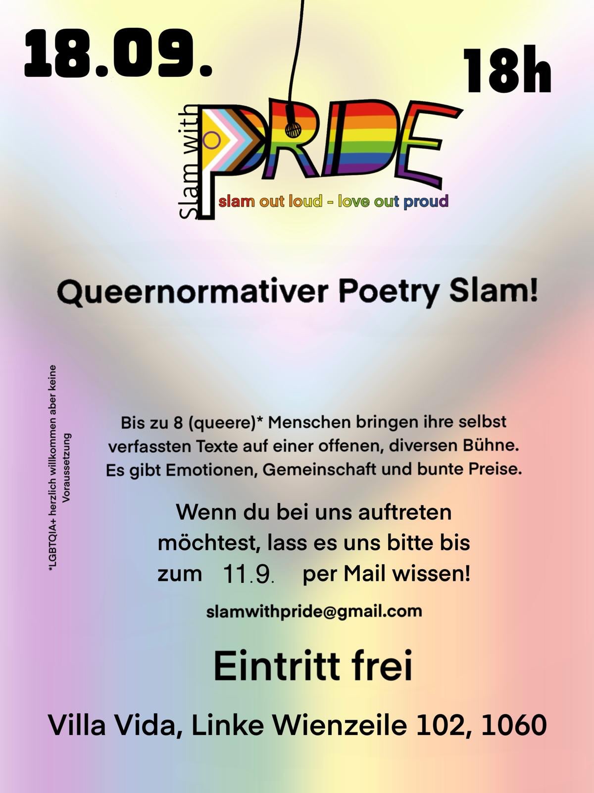 Slam with Pride - Queernormativer Poetry Slam