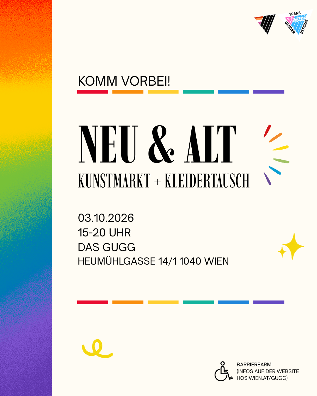 🏳️‍🌈 Neu & Alt: Kunstmarkt und Kleidertausch 🏳️‍⚧️