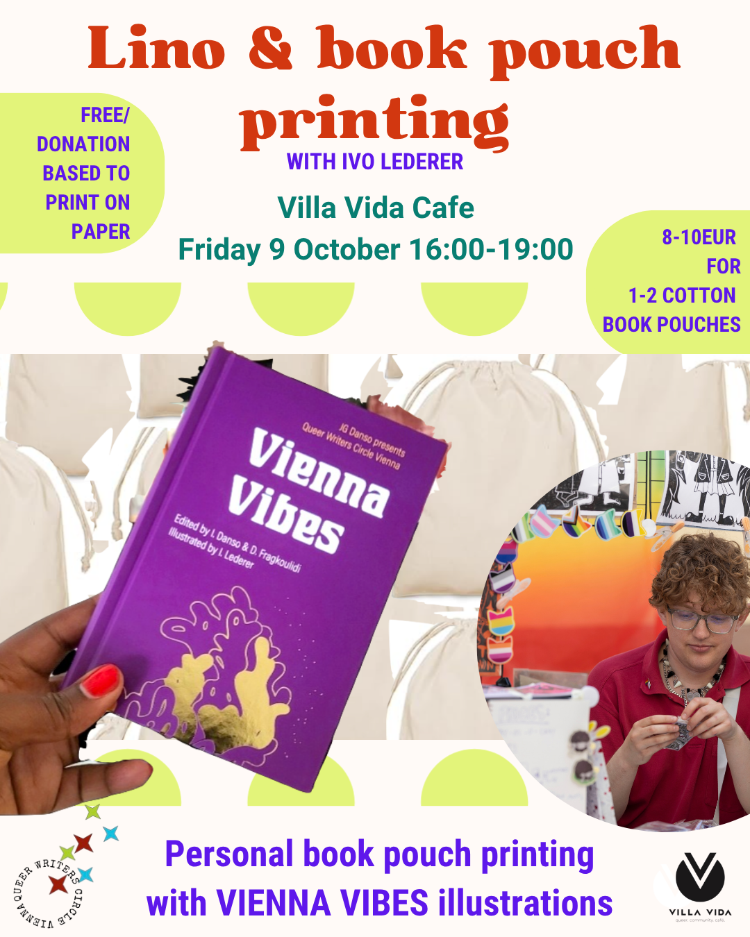 Lino & Book Pouch Printing Workshop - Queer Writers Circle Vienna